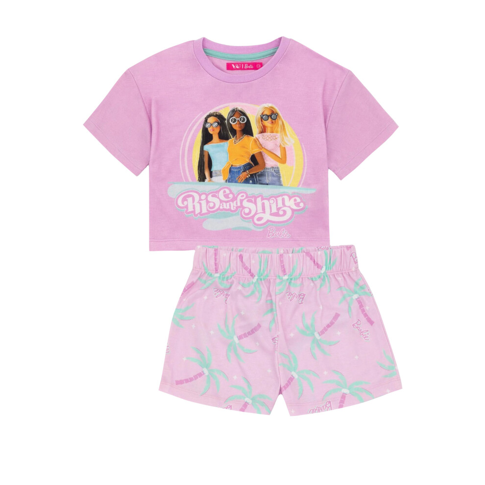 (11-12 Years, Pink) Barbie Girls Short Pyjama Set