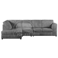 (Grey, 5 Seater Left Hand Facing) Luxor Fullback Cord Corner Sofa Range
