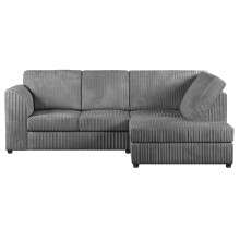 (Grey, 4 Seater Right Hand Facing) Luxor Fullback Cord Corner Sofa Range