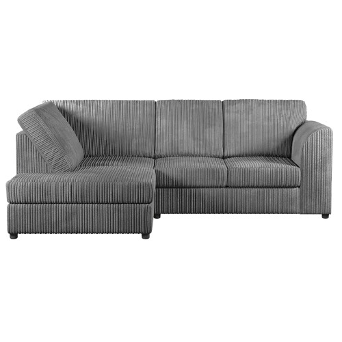 (Grey, 4 Seater Left Hand Facing) Luxor Fullback Cord Corner Sofa Range