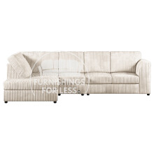 (Cream, 5 Seater Left Hand Facing) Luxor Fullback Cord Corner Sofa Range