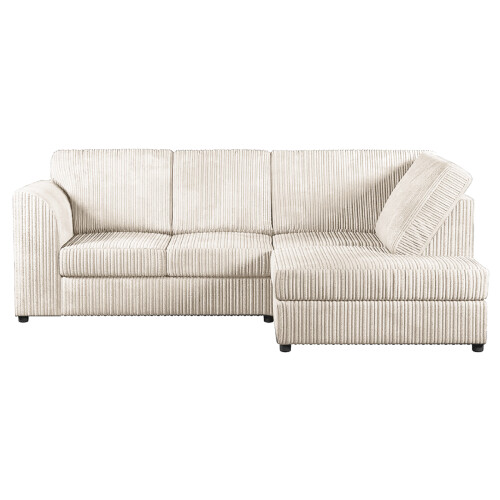 (Cream, 4 Seater Right Hand Facing) Luxor Fullback Cord Corner Sofa Range