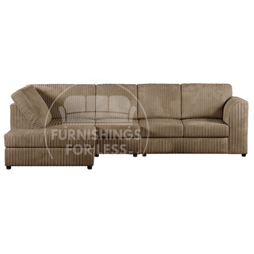 (Coffee, 5 Seater Left Hand Facing) Luxor Fullback Cord Corner Sofa Range