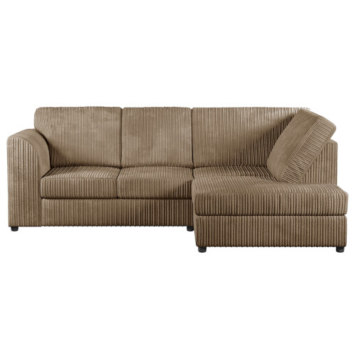 (Coffee, 4 Seater Right Hand Facing) Luxor Fullback Cord Corner Sofa Range