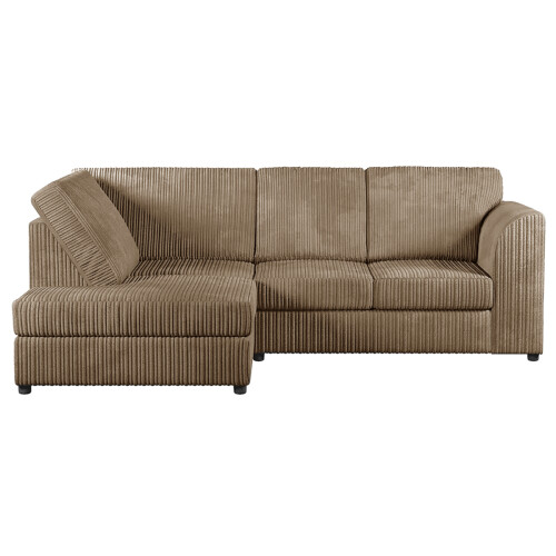 (Coffee, 4 Seater Left Hand Facing) Luxor Fullback Cord Corner Sofa Range