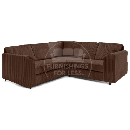 (Chocolate, 5 Seater Symmetrical) Luxor Fullback Cord Corner Sofa Range