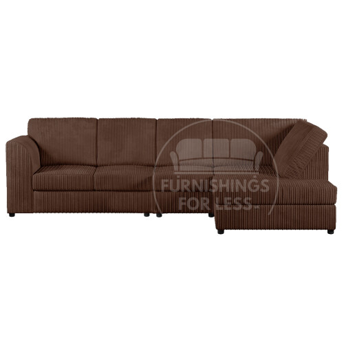 (Chocolate, 5 Seater Right Hand Facing) Luxor Fullback Cord Corner Sofa Range