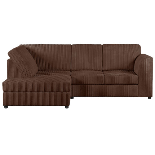 (Chocolate, 4 Seater Left Hand Facing) Luxor Fullback Cord Corner Sofa Range