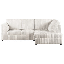 (Silver, 4 Seater Right Hand Facing) Luxor Fullback Cord Corner Sofa Range
