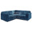 (Marine Blue, 5 Seater Symmetrical) Luxor Fullback Cord Corner Sofa Range 1