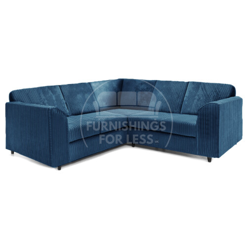 (Marine Blue, 5 Seater Symmetrical) Luxor Fullback Cord Corner Sofa Range
