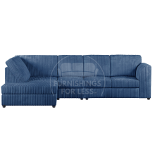 (Marine Blue, 5 Seater Left Hand Facing) Luxor Fullback Cord Corner Sofa Range
