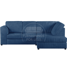 (Marine Blue, 4 Seater Right Hand Facing) Luxor Fullback Cord Corner Sofa Range
