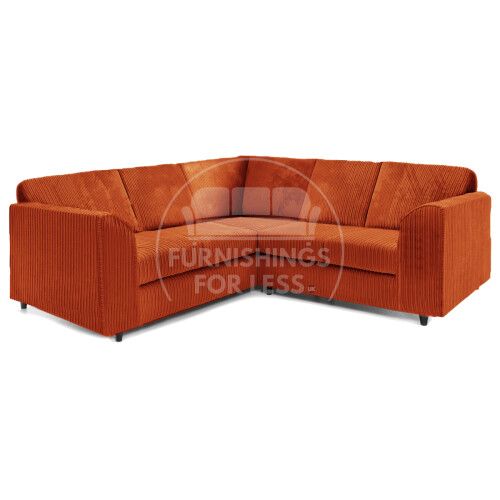 (Orange, 5 Seater Symmetrical) Luxor Fullback Cord Corner Sofa Range