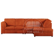 (Orange, 5 Seater Right Hand Facing) Luxor Fullback Cord Corner Sofa Range
