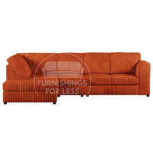 (Orange, 5 Seater Left Hand Facing) Luxor Fullback Cord Corner Sofa Range