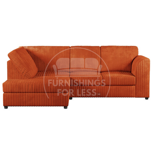 (Orange, 4 Seater Left Hand Facing) Luxor Fullback Cord Corner Sofa Range