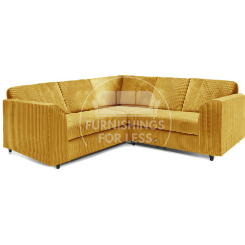 (Mustard, 5 Seater Symmetrical) Luxor Fullback Cord Corner Sofa Range
