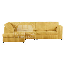 (Mustard, 5 Seater Left Hand Facing) Luxor Fullback Cord Corner Sofa Range