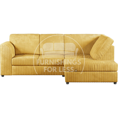 (Mustard, 4 Seater Right Hand Facing) Luxor Fullback Cord Corner Sofa Range