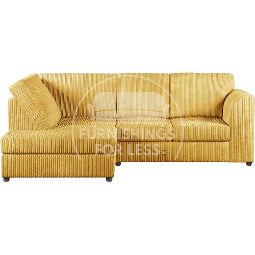 (Mustard, 4 Seater Left Hand Facing) Luxor Fullback Cord Corner Sofa Range