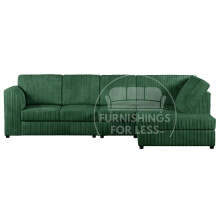 (Green, 5 Seater Right Hand Facing) Luxor Fullback Cord Corner Sofa Range