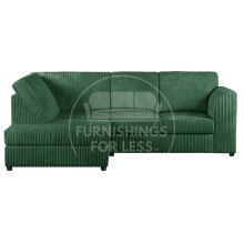 (Green, 4 Seater Left Hand Facing) Luxor Fullback Cord Corner Sofa Range