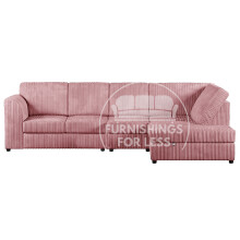 (Pink, 5 Seater Right Hand Facing) Luxor Fullback Cord Corner Sofa Range