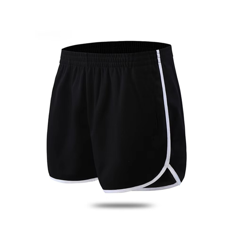 (Black, L) Sports Shorts Men Fitness Fast Dry Loose Fitting Workout Shorts ï»¿