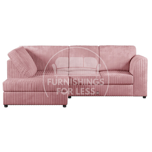 (Pink, 4 Seater Left Hand Facing) Luxor Fullback Cord Corner Sofa Range