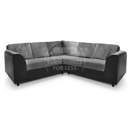 (Black & Grey, 5 Seater Symmetrical) Luxor Fullback Cord Corner Sofa Range