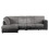 (Black & Grey, 5 Seater Left Hand Facing) Luxor Fullback Cord Corner Sofa Range 1