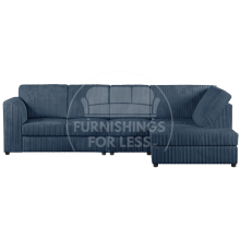 (Navy Blue, 5 Seater Right Hand Facing) Luxor Fullback Cord Corner Sofa Range