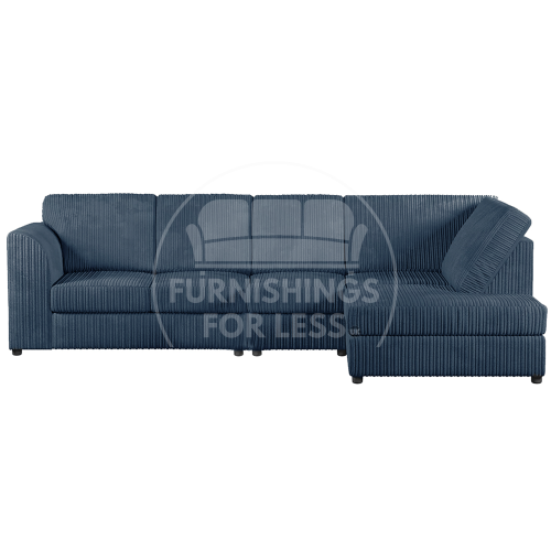 (Navy Blue, 5 Seater Right Hand Facing) Luxor Fullback Cord Corner Sofa Range