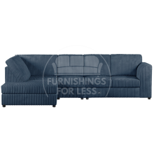 (Navy Blue, 5 Seater Left Hand Facing) Luxor Fullback Cord Corner Sofa Range