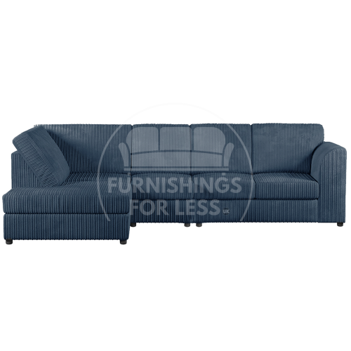 (Navy Blue, 5 Seater Left Hand Facing) Luxor Fullback Cord Corner Sofa Range