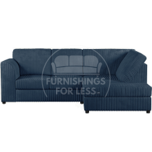 (Navy Blue, 4 Seater Right Hand Facing) Luxor Fullback Cord Corner Sofa Range