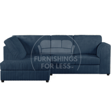 (Navy Blue, 4 Seater Left Hand Facing) Luxor Fullback Cord Corner Sofa Range