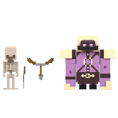 Mattel Minecraft LEGENDS PIGMADILLO VS SKELETON Figures