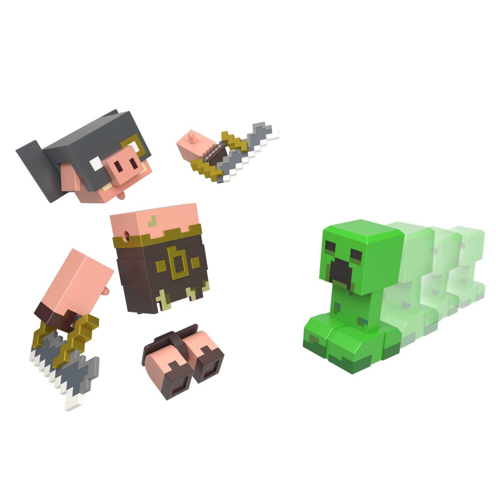 Minecraft LEGENDS CREEPER VS PIGLIN BRUISER Figures