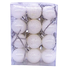 Christmas Baubles Christmas Tree Ornaments - Christmas Tree Decorations Hanging Bauble, 3Cm, White