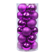 24 Pieces Purple 3cm Shatterproof Christmas Ball Ornaments