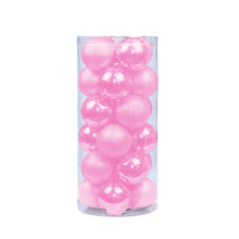 24 Pcs Pink 6Cm Unbreakable Christmas Ball Ornaments For Christmas Tree Birthday Party Decorations