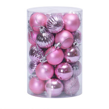 34 Pieces 4cm pink Shatterproof Christmas Ball Ornaments for Xtmas Tree Wedding Birthday Party Decor