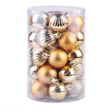 34 Pieces 4cm gold Shatterproof Christmas Ball Ornaments for Xtmas Tree Wedding Birthday Party Decor