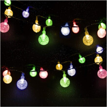 Outdoor Solar Garland, 6.5m 50 LED Flower Fairy Lights with 2 Lighting Modes Light