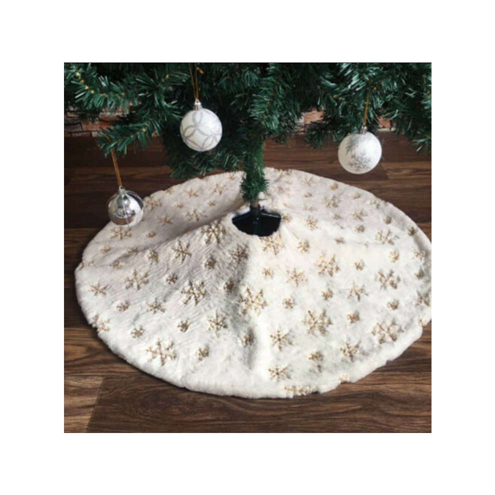 Christmas Tree Skirt With Glitter Snowflakes -78 Cm-image-OPC-PFD6292-NEW