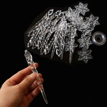 10 pcs 10cm Christmas tree decorations icicles ice drops glass pendants for hanging Christmas decorations