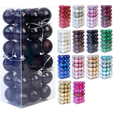 Christmas Ball Ornaments, Shatterproof Christmas Decorations Tree Balls,(Pack of 36 pcs) (4 cm/1.5") Black