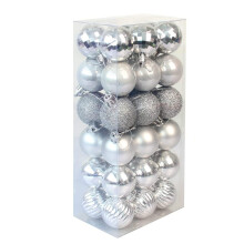 Christmas Baubles, Shatterproof Christmas Baubles, Baubles (Pack Of 36) (4Cm) - Silver